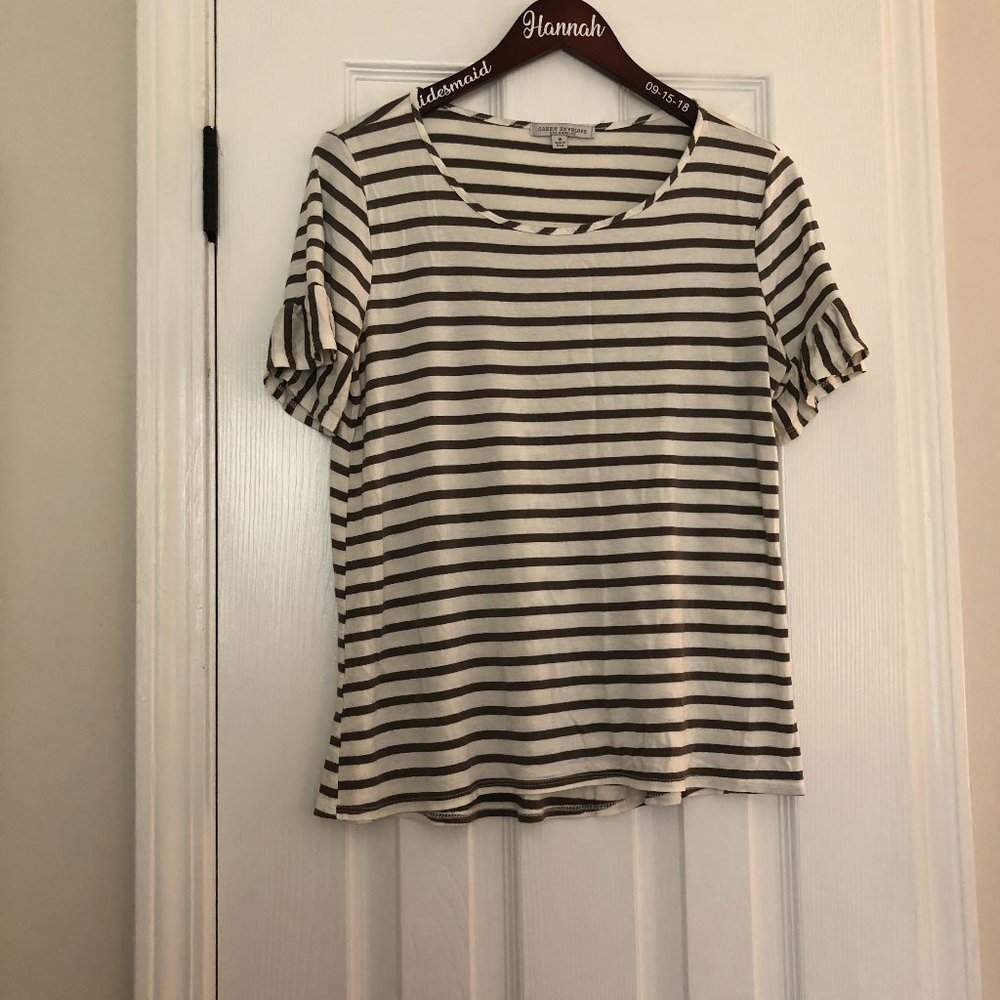 Green Envelope Top with ruffle sleeves